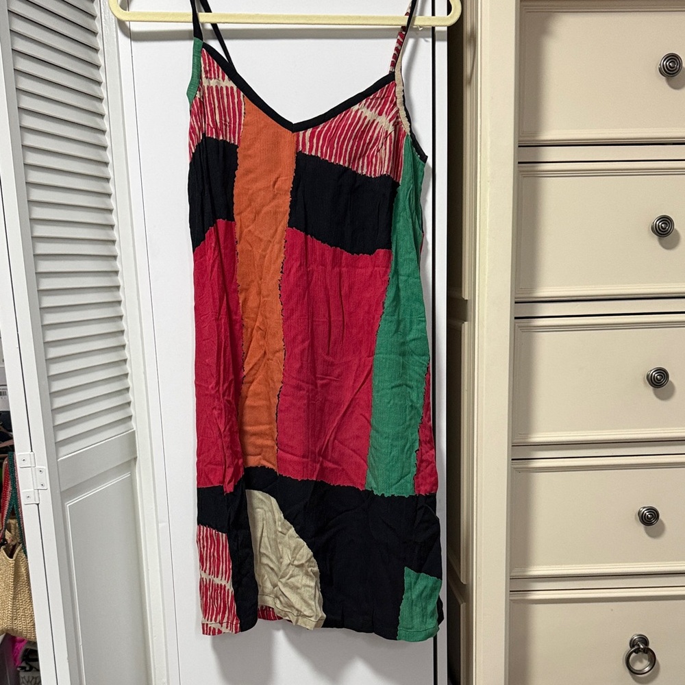 Colorful Patchwork Slip Dress